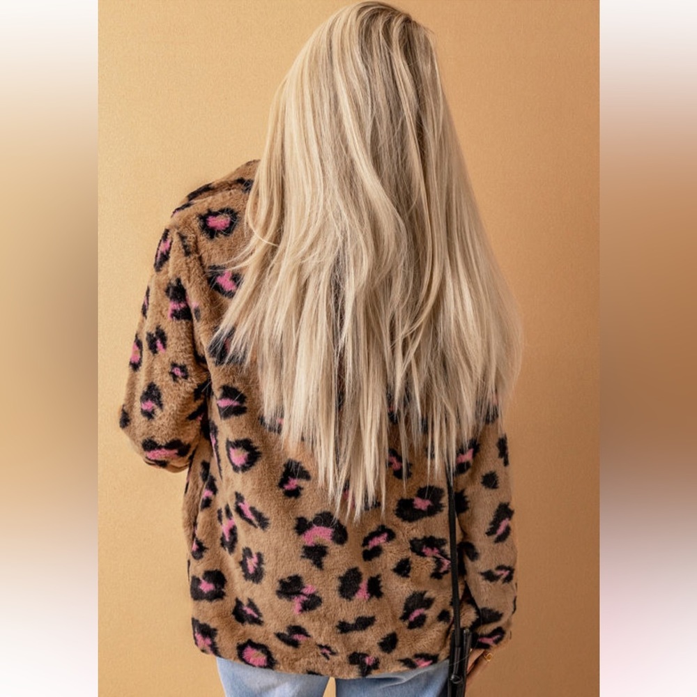 NWOT Briley leopard Cheetah Sherpa jacket - Picture 10 of 11